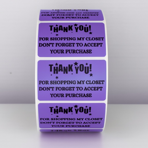 Thank You Sticker for Poshmark Closet Reminder to Accept Order Packaging label - Picture 5 of 11